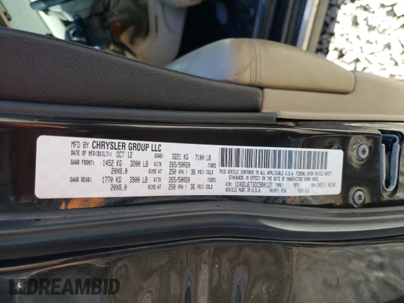 2013 Dodge Durango Citadel with VIN 1C4SDJET3DC580127, listed as a Copart auction lot 54253355 with 173,992 mi miles and Clean Title. Bid and sale history available at carsss.com. Image 13.