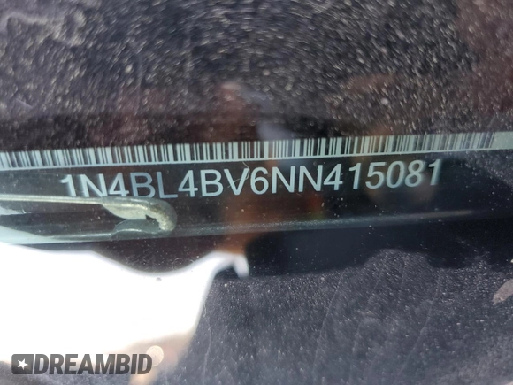 2022 Nissan Altima 2.5 S with VIN 1N4BL4BV6NN415081, listed as a Copart auction lot 50318015 with 54,384 mi miles and Clean Title. Bid and sale history available at carsss.com. Image 12.