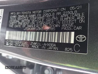 2021 Toyota Prius L Eco z VIN JTDKAMFU3M3152785, wystawiony jako IAAI lot #42501351 z przebiegiem 60 489 mil mil oraz . Historia ofert i sprzedaży dostępna na DreamBid. Obrazek 9.