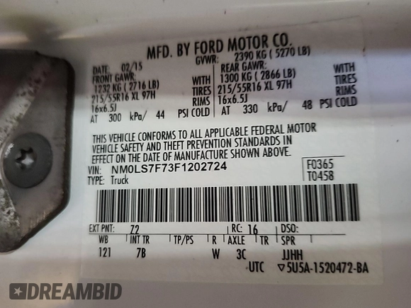 2015 Ford Transit Connect XLT с VIN NM0LS7F73F1202724, выставлен на аукционе IAAI как лот 42569730 с пробегом 127 344 миль миль и . История ставок и продаж доступна на DreamBid. Изображение 30.