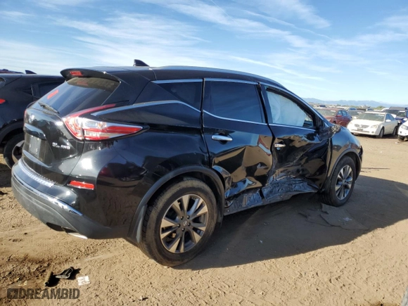 2017 Nissan Murano SL with VIN 5N1AZ2MH8HN124713, listed as a Copart auction lot 72753144 with 109,164 mi miles and Salvage Title. Bid and sale history available at carsss.com. Image 3.