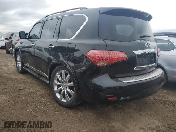 2012 Infiniti QX56 7-passenger with VIN JN8AZ2NE8C9019622, listed as a Copart auction lot 73304764 with 212,344 mi miles and Salvage Title. Bid and sale history available at carsss.com. Image 2.