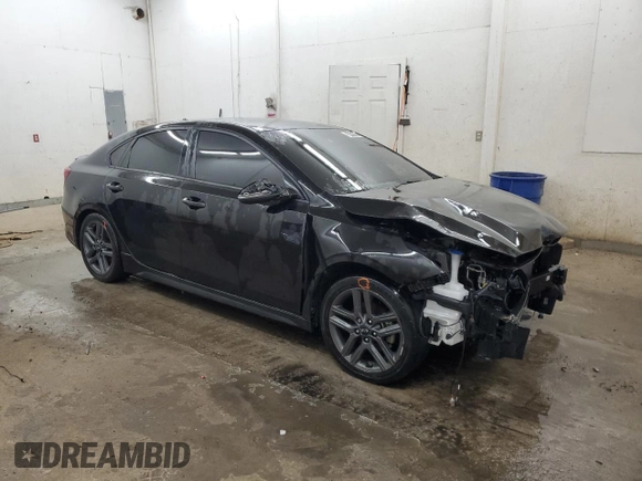 2021 Kia Forte GT-Line with VIN 3KPF34AD1ME296881, listed as a Copart auction lot 58149105 with 94,002 mi miles and Clean title. Bid and sale history available at DreamBid. Image 4.