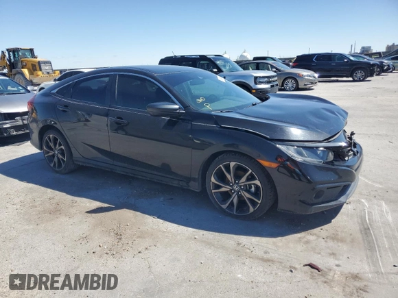 2020 Honda Civic Sedan Sport with VIN 2HGFC2F81LH600750, listed as a Copart auction lot 48140675 with 91,600 mi miles and Salvage Title. Bid and sale history available at carsss.com. Image 4.