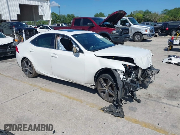 2017 Lexus IS with VIN JTHBA1D22H5059054, listed as a IAAI auction lot 41943420 with 88,658 mi miles. Bid and sale history available at carsss.com. Image 1.