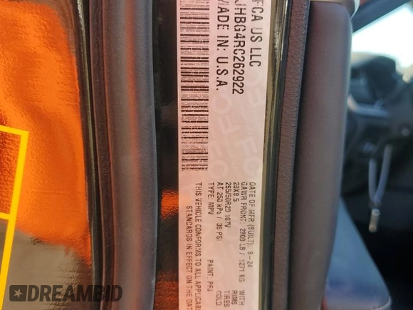 2024 Jeep Grand Cherokee Limited with VIN 1C4RJHBG4RC262922, listed as a Copart auction lot 43247105 with 342 mi miles and Clean title. Bid and sale history available at DreamBid. Image 12.