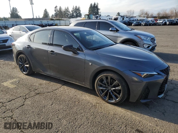 2024 Lexus IS 350 F Sport with VIN JTHGZ1E29R5033467, listed as a Copart auction lot 84226104 with 6,999 mi miles and Salvage title. Bid and sale history available at DreamBid. Image 4.