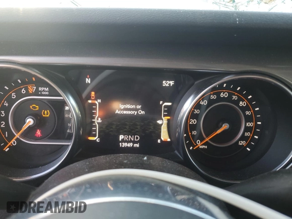 2020 Jeep Gladiator Overland z VIN 1C6HJTFG5LL180415, wystawiony jako Copart lot #45934625 z przebiegiem 13 949 mil mil oraz Szkoda całkowita • Salvage title. Historia ofert i sprzedaży dostępna na DreamBid. Obrazek 9.