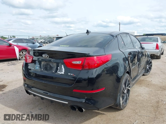 2015 Kia Optima SX Turbo with VIN 5XXGR4A6XFG403568, listed as a IAAI auction lot 42200293 with 199,639 mi miles and . Bid and sale history available at DreamBid. Image 4.