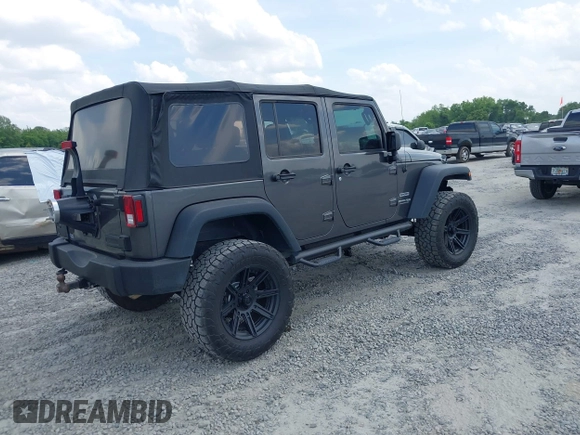 2018 Jeep Wrangler Unlimited Sport with VIN 1C4BJWDG4JL814233, listed as a IAAI auction lot 42112347 with 104,113 mi miles and . Bid and sale history available at DreamBid. Image 4.