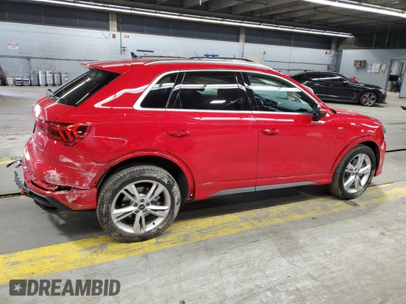 2023 Audi Q3 S line Premium Plus with VIN WA1EECF35P1040308, listed as a Copart auction lot 60119435 with 12,244 mi miles and Salvage title. Bid and sale history available at DreamBid. Image 3.