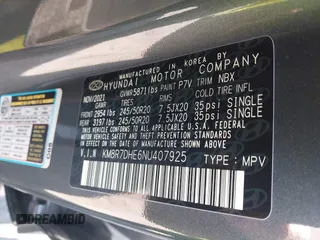 2022 Hyundai Palisade Calligraphy z VIN KM8R7DHE6NU407925, wystawiony jako IAAI lot #41737020 z przebiegiem 50 074 mil mil oraz . Historia ofert i sprzedaży dostępna na DreamBid. Obrazek 9.