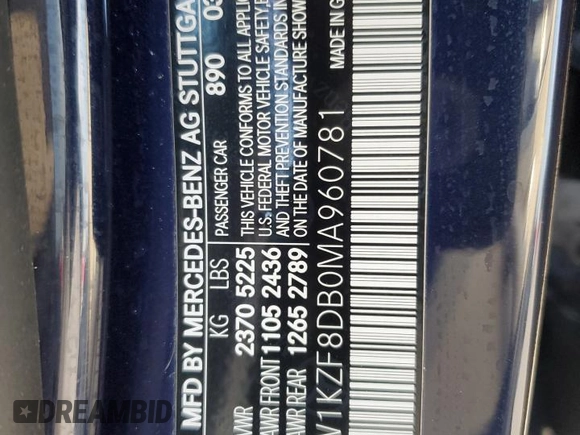 2021 Mercedes-Benz E 350 z VIN W1KZF8DB0MA960781, wystawiony jako Copart lot #55666175 z przebiegiem Nie podano mil oraz Nie do naprawy • Non repairable. Historia ofert i sprzedaży dostępna na DreamBid. Obrazek 12.