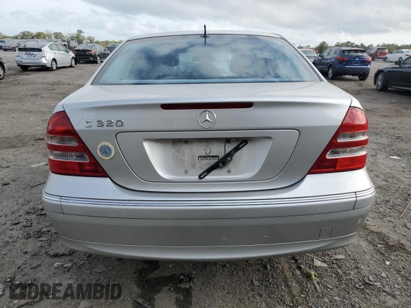 2001 Mercedes-Benz C 320 with VIN WDBRF64J81F045177, listed as a Copart auction lot 71381124 with 93,983 mi miles and Salvage Title. Bid and sale history available at DreamBid. Image 6.