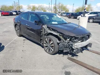 2016 Nissan Maxima 3.5 Platinum with VIN 1N4AA6AP3GC383673, listed as a IAAI auction lot 40278356 with 116,458 mi miles. Bid and sale history available at carsss.com. Image 1.