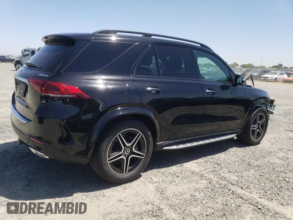 2021 Mercedes-Benz GLE 450 with VIN 4JGFB5KE9MA321329, listed as a Copart auction lot 55639335 with 47,069 mi miles and Salvage title. Bid and sale history available at DreamBid. Image 3.