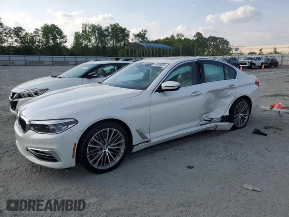 2018 BMW 5 Series 540i with VIN WBAJE5C53JG917921, listed as a Copart auction lot 54985805 with 75,307 mi miles and Salvage title. Bid and sale history available at DreamBid. Image 1.