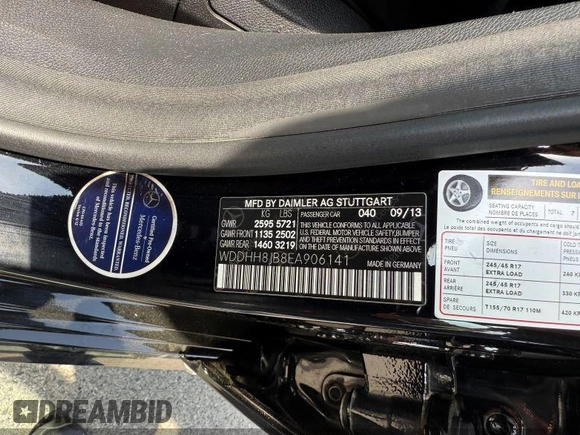 2014 Mercedes-Benz E 350 Luxury with VIN WDDHH8JB8EA906141, listed as a IAAI auction lot 42203573 with 162,643 mi miles and . Bid and sale history available at DreamBid. Image 9.