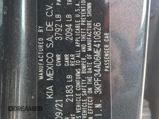2021 Kia Forte GT-Line z VIN 3KPF34AD6ME410826, wystawiony jako Copart lot #53441175 z przebiegiem 34 797 mil mil oraz Szkoda całkowita • Salvage title. Historia ofert i sprzedaży dostępna na DreamBid. Obrazek 12.