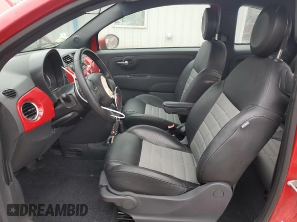 2013 FIAT 500 Sport with VIN 3C3CFFBR5DT599680, listed as a Copart auction lot 50015055 with 62,510 mi miles and Salvage Title. Bid and sale history available at carsss.com. Image 7.