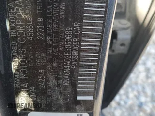 2014 Kia Optima Hybrid EX with VIN KNAGN4AD2E5069689, listed as a Copart auction lot 58657174 with 193,658 mi miles and Salvage Title. Bid and sale history available at carsss.com. Image 12.