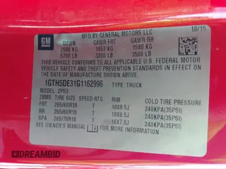 2016 GMC Canyon z VIN 1GTH5DE31G1162996, wystawiony jako IAAI lot #41817172 z przebiegiem 106 035 mil mil oraz . Historia ofert i sprzedaży dostępna na DreamBid. Obrazek 9.