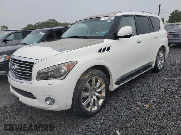 2012 Infiniti QX56 8-passenger z VIN JN8AZ2NCXC9315269, wystawiony jako Copart lot #59571585 z przebiegiem 205 969 mil mil oraz Czysty tytuł • Clean title. Historia ofert i sprzedaży dostępna na DreamBid. Obrazek 1.