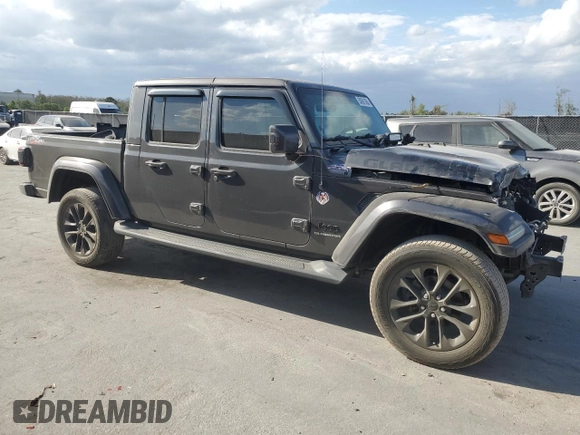 2021 Jeep Gladiator Overland with VIN 1C6HJTFG2ML517477, listed as a Copart auction lot 50061065 with 27,443 mi miles and Salvage title. Bid and sale history available at DreamBid. Image 4.