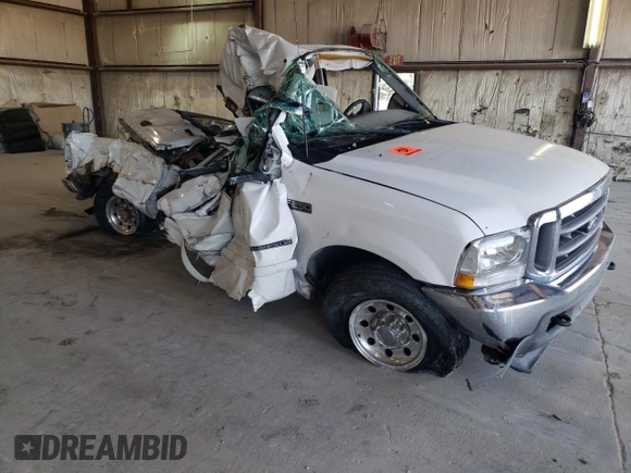 2002 Ford F-250 XL with VIN 1FTNW20F42EA99285, listed as a Copart auction lot 62635614 with Not Provided miles and Salvage Title. Bid and sale history available at DreamBid. Image 4.
