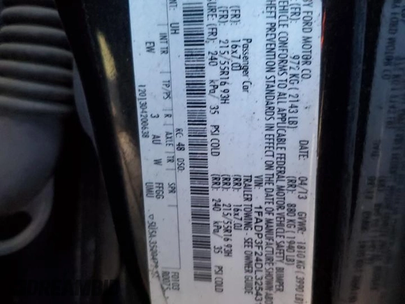 2013 Ford Focus SE with VIN 1FADP3F24DL325431, listed as a Copart auction lot 46493865 with 145,641 mi miles and Salvage Title. Bid and sale history available at carsss.com. Image 14.