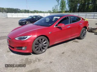 2017 Tesla Model S 100D with VIN 5YJSA1E24HF213343, listed as a Copart auction lot 52175575 with 72,502 mi miles and Salvage Title. Bid and sale history available at DreamBid. Image 1.