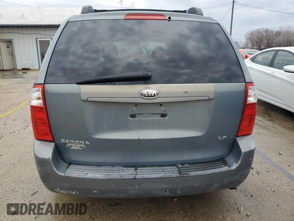 2007 Kia Sedona EX with VIN KNDMB233876188514, listed as a Copart auction lot 47544355 with 236,761 mi miles and Salvage Title. Bid and sale history available at DreamBid. Image 6.