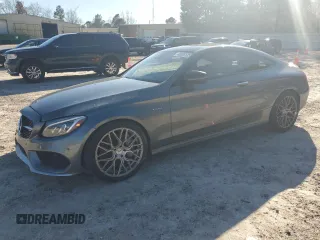 2017 Mercedes-Benz C 43 AMG with VIN WDDWJ6EB5HF521833, listed as a Copart auction lot 48008135 with 106,392 mi miles and Salvage Title. Bid and sale history available at carsss.com. Image 1.