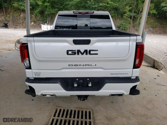 2023 GMC Sierra 1500 Denali Ultimate with VIN 1GTUUHEL0PZ318889, listed as a Copart auction lot 71713984 with 8,986 mi miles and Salvage Title. Bid and sale history available at carsss.com. Image 6.