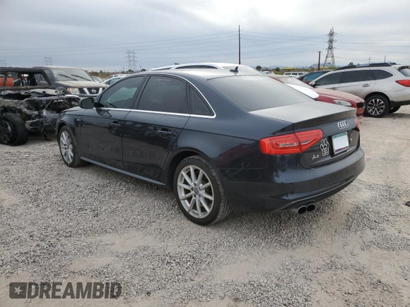 2014 Audi A4 Premium Plus with VIN WAUEFAFL9EN025515, listed as a Copart auction lot 82852554 with 109,064 mi miles and Salvage Title. Bid and sale history available at carsss.com. Image 2.