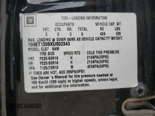 1999 Cadillac Eldorado Touring z VIN 1G6ET1298XU602343, wystawiony jako Copart lot #44327195 z przebiegiem 52 327 mil mil oraz Szkody całkowita. Historia ofert i sprzedaży dostępna na DreamBid. Obrazek 12.