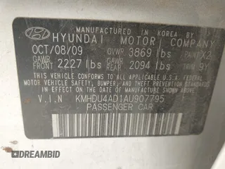 2010 Hyundai Elantra GLS с VIN KMHDU4AD1AU907795, выставлен на аукционе IAAI как лот 42462555 с пробегом 139 901 миль миль и . История ставок и продаж доступна на DreamBid. Изображение 9.