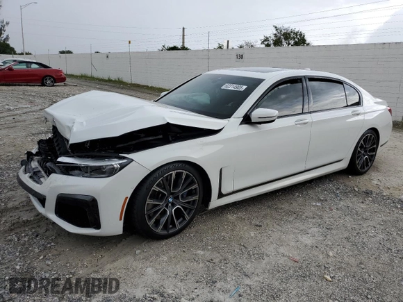 2022 BMW 7 Series 740i with VIN WBA7T2C00NCH30980, listed as a Copart auction lot 62214905 with 37,310 mi miles and Non repairable. Bid and sale history available at DreamBid. Image 1.