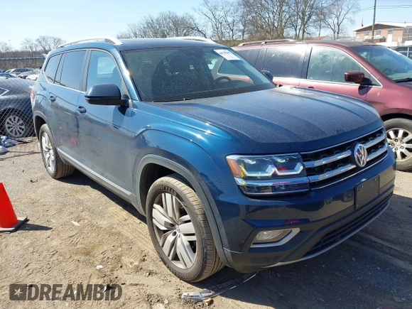 2019 Volkswagen Atlas SEL with VIN 1V2MR2CA9KC614343, listed as a IAAI auction lot 41748405 with 54,676 mi miles and . Bid and sale history available at DreamBid. Image 1.