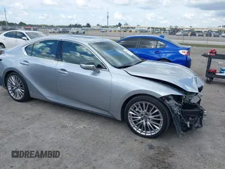 2022 Lexus IS with VIN JTHDA1D24N5119341, listed as a IAAI auction lot 41611252 with 9,651 mi miles. Bid and sale history available at carsss.com. Image 1.