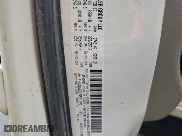 2013 Chrysler Town & Country Touring with VIN 2C4RC1BG3DR674525, listed as a Copart auction lot 52207165 with 240,070 mi miles and Salvage Title. Bid and sale history available at carsss.com. Image 14.