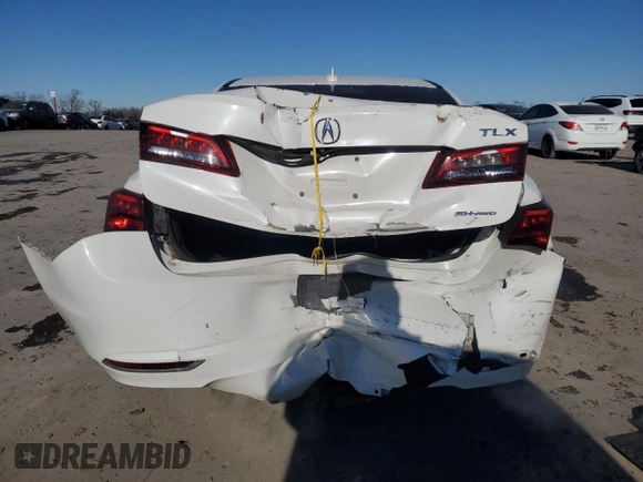 2015 Acura TLX V6 Tech with VIN 19UUB3F57FA001506, listed as a Copart auction lot 41896415 with 139,943 mi miles and Salvage Title. Bid and sale history available at carsss.com. Image 6.
