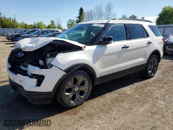 2018 Ford Explorer Sport z VIN 1FM5K8GT1JGB36527, wystawiony jako Copart lot #57949835 z przebiegiem 174 832 mil mil oraz Szkoda całkowita • Salvage title. Historia ofert i sprzedaży dostępna na DreamBid. Obrazek 1.