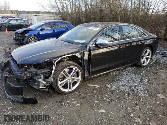 2013 Audi S8 with VIN WAUD2AFDXDN007961, listed as a Copart auction lot 45723835 with 57,477 mi miles and Salvage Title. Bid and sale history available at carsss.com. Image 1.