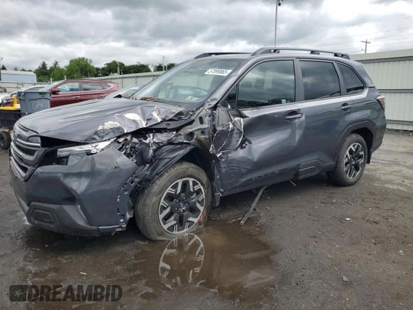 2025 Subaru Forester Premium with VIN JF2SLDDCXSH501267, listed as a Copart auction lot 57899865 with 4,147 mi miles and Salvage title. Bid and sale history available at DreamBid. Image 1.