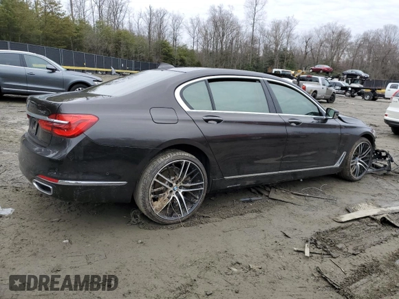 2017 BMW 7 Series 740i with VIN WBA7E2C36HG740749, listed as a Copart auction lot 39083573 with 0 mi miles. Bid and sale history available at carsss.com. Image 3.