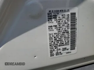 2017 Nissan Rogue S with VIN JN8AT2MV6HW006332, listed as a Copart auction lot 60634955 with Not provided miles and Salvage title. Bid and sale history available at DreamBid. Image 14.