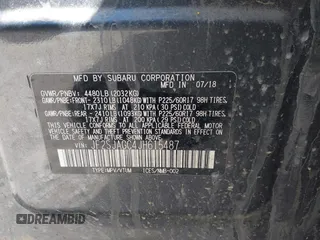 2018 Subaru Forester Premium with VIN JF2SJAGC4JH615487, listed as a IAAI auction lot 41854410 with 320,094 mi miles. Bid and sale history available at carsss.com. Image 9.