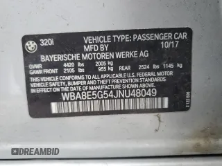 2018 BMW 3 Series 320i xDrive with VIN WBA8E5G54JNU48049, listed as a Copart auction lot 42761115 with 79,197 mi miles and Salvage Title. Bid and sale history available at carsss.com. Image 12.