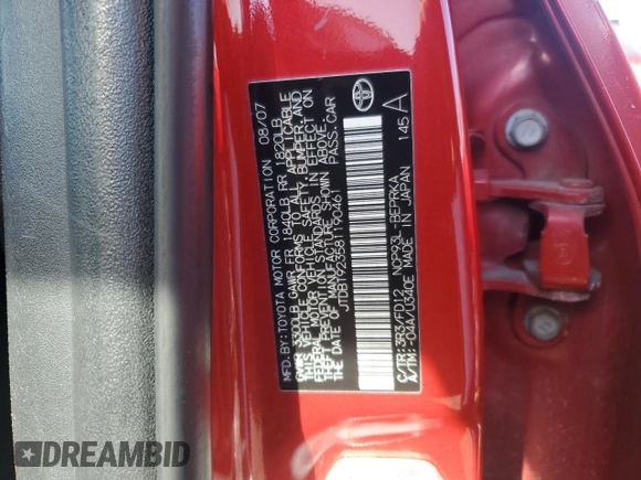 2008 Toyota Yaris z VIN JTDBT923581190461, wystawiony jako Copart lot #48695515 z przebiegiem 140 946 mil mil oraz Szkoda całkowita • Salvage title. Historia ofert i sprzedaży dostępna na DreamBid. Obrazek 12.